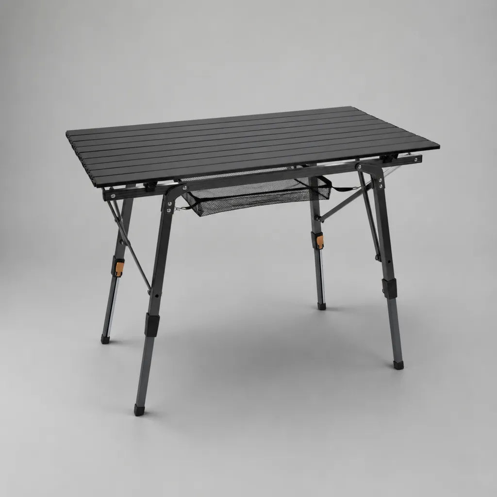 Table de jardin pliante réglable en aluminium anthracite 90 × 60 × 45–70 cm
