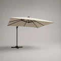 Parasol déporté rectangulaire 300 × 400 × 260 cm en polyester et acier, beige et noir