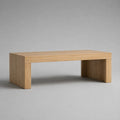 Table basse rectangulaire en MDF plaqué chêne naturel, 120 × 60 × 40 cm