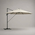 Parasol déporté carré 300 × 300 × 260 cm en polyester, aluminium et acier, beige et anthracite