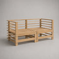Canapé de jardin 2 places en bois massif, coloris naturel, 140 × 70 × 75 cm
