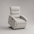 Fauteuil relax électrique releveur en microfibre beige clair avec dossier haut, 78 x 93 x 109 cm