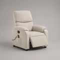 Fauteuil relax électrique à dossier haut en microfibre polyester beige, 87 × 92 × 105 cm