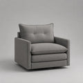 Fauteuil pivotant à 360° en polyester gris moyen avec base en acier noir, 102 × 95 × 89 cm